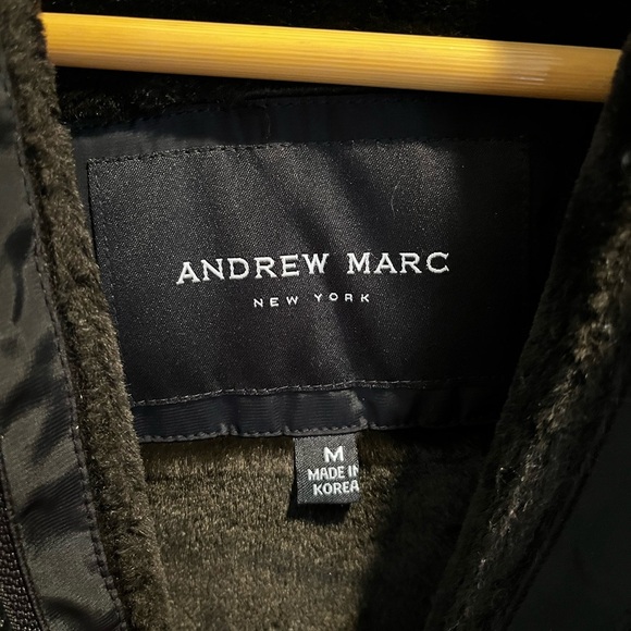 Andrew Marc Dark Brown Hooded Parka with Faux Fur Trim - Picture 3 of 9